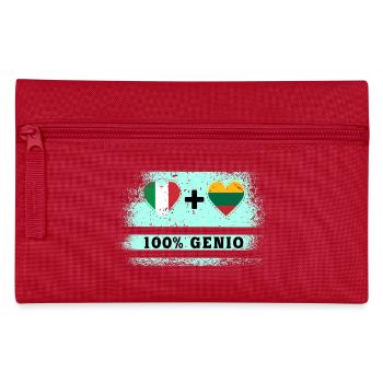 Italy and Lithuania 100% genius flag - Pencil Case - red - Front