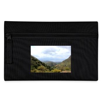 Mountain Mountains Mountain Landscape Poster - Pencil Case - black - Front