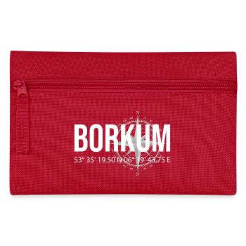 Koordinaten Borkum - Federtasche - Rot - Vorne