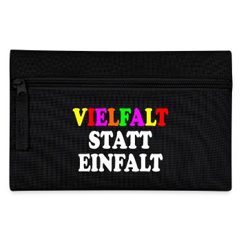 vielfalt statt einfalt - Federtasche - Schwarz - Vorne