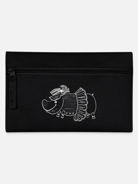 Dame hippopotame avec chapeau et robe - Trousse - noir