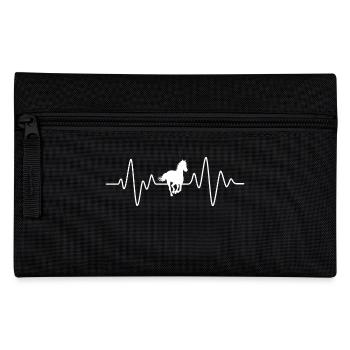 Pferde Herzschlag Reiten Liebe - Federtasche - Schwarz - Vorne