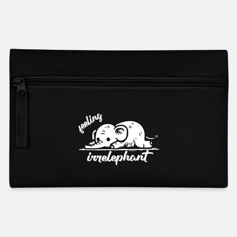 feeling irrelephant elephant animals funny pun - Pencil Case - black