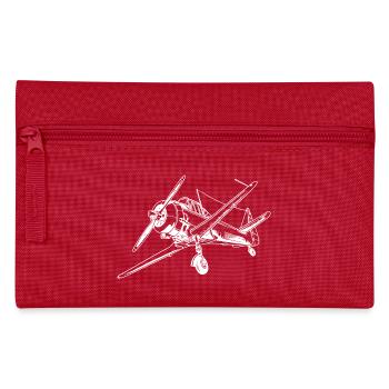 Propeller Airplane Drawing - Pencil Case - red - Front