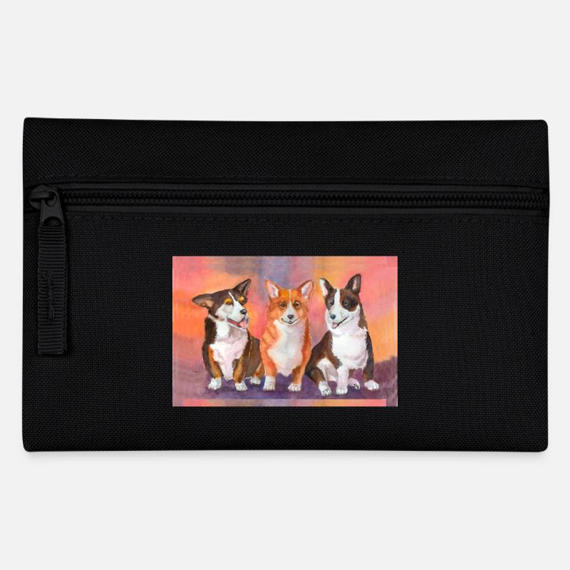 Welsh Corgies 3 Chaps - Federtasche - Schwarz