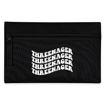 Threenager Toddler Third Three Year old Fun - Pencil Case - black - Front