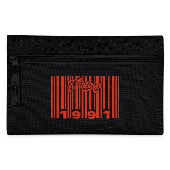 Vintage 1991 Born In 1991 34 Year Old Bar Code Anniversai - Pencil Case - black - Front