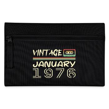 Vintage January 1976 - Birthday January 1976 - Pencil Case - black - Front