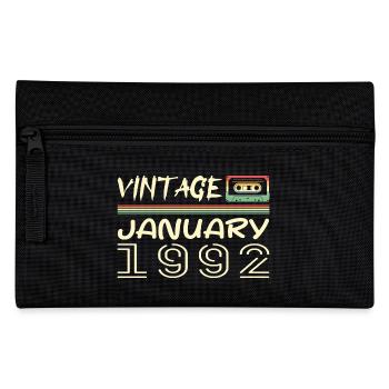 Jahrgang Januar 1992 - Geburtstag Januar 1992 - Federtasche - Schwarz - Vorne
