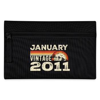 Janvier 2011 Vintage Anniversaire 2011, Né en 2011 - Trousse - noir - Devant