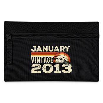 Januar 2013 Jahrgang Geburtstag 2013, Jahrgang 2013 - Federtasche - Schwarz - Vorne