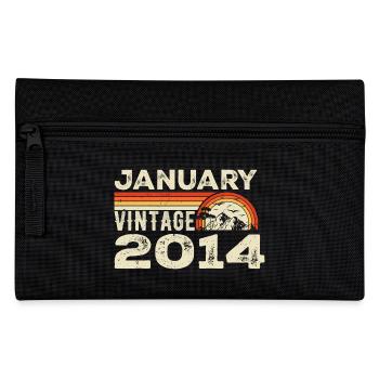 Januar 2014 Jahrgang Geburtstag 2014, Jahrgang 2014 - Federtasche - Schwarz - Vorne