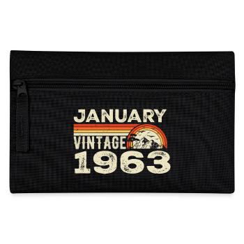 Januar 1963 Jahrgang Geburtstag 1963, Jahrgang 1963 - Federtasche - Schwarz - Vorne