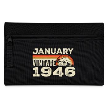 Janvier 1946 Vintage Anniversaire 1946, Né en 1946 - Trousse - noir - Devant