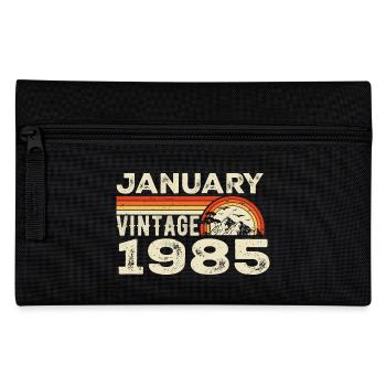 January 1985 Vintage Birthday 1985, Born in 1985 - Pencil Case - black - Front