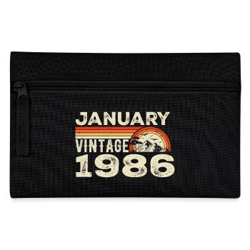 Janvier 1986 Vintage Anniversaire 1986, Né en 1986 - Trousse - noir - Devant