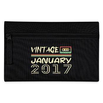 Vintage January 2017 - Birthday January 2017 - Pencil Case - black - Front