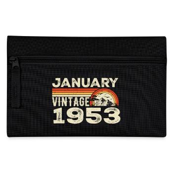 Januar 1953 Jahrgang Geburtstag 1953, Jahrgang 1953 - Federtasche - Schwarz - Vorne