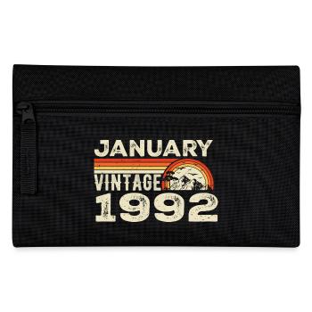 Janvier 1992 Vintage Anniversaire 1992, Né en 1992 - Trousse - noir - Devant