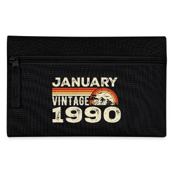 Janvier 1990 Vintage Anniversaire 1990, Né en 1990 - Trousse - noir - Devant