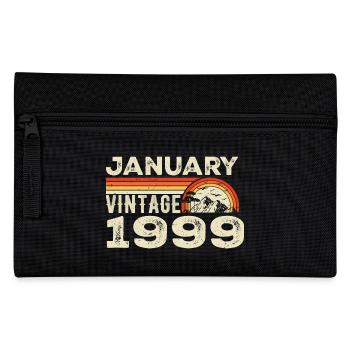 January 1999 Vintage Birthday 1999, Born in 1999 - Pencil Case - black - Front