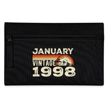 January 1998 Vintage Birthday 1998, Born in 1998 - Pencil Case - black - Front