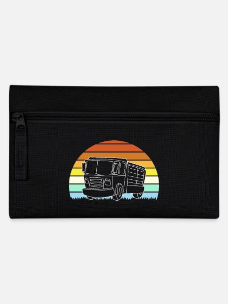 Bauwagen Baustelle Fahrzeug Kindergeburtstag - Federtasche - Schwarz