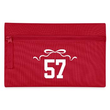 Numéro 57 noeud - 57e anniversaire - Trousse - rouge - Devant