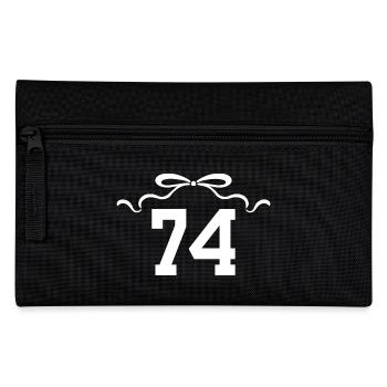 Nummer 74 Knoten - 74. Jahrestag - Federtasche - Schwarz - Vorne