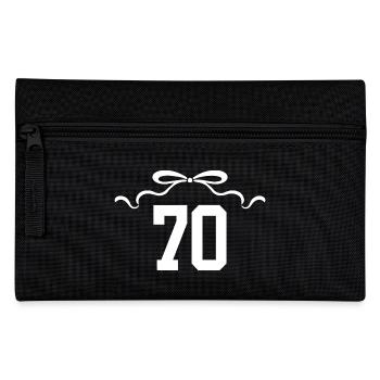 Number 70 Knot - 70th Anniversary - Pencil Case - black - Front