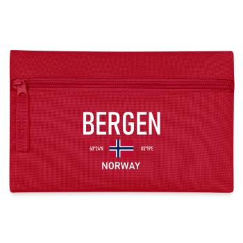 Bergen - Norvège - Coordonnées - Drapeau - Trousse - rouge - Devant