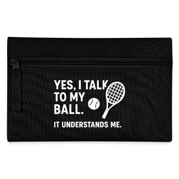 spricht mit meinem Ball Tennis Tennis Sport Tennis - Federtasche - Schwarz - Vorne