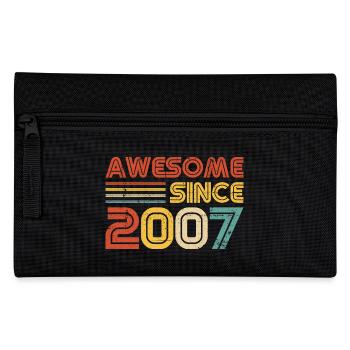 Awesome Since 2007" – Retro Vintage 18th Birthday - Pencil Case - black - Front