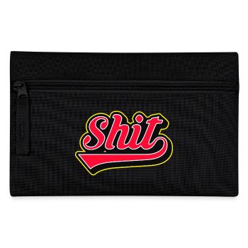 Shit Word Script Logo - Pencil Case - black - Front
