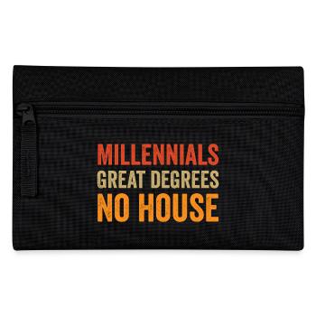Millennials: Großartige Abschlüsse. Kein Haus. - Federtasche - Schwarz - Vorne