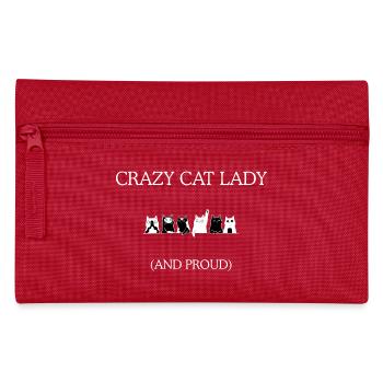 Crazy Cat Lady Und Stolz - Federtasche - Rot - Vorne