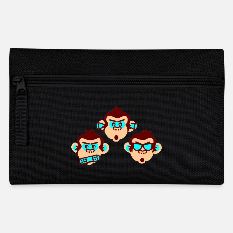 three wise monkeys - Federtasche - Schwarz