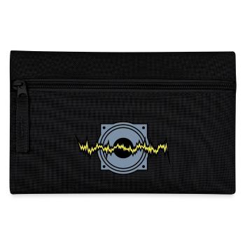 woofer bass techno beat box hip hop music sound - Pencil Case - black - Front