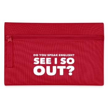 witziger Spruch - Federtasche - Rot - Vorne