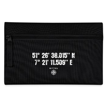 Witten Geocacher Globetrotter Geschenk - Federtasche - Schwarz - Vorne