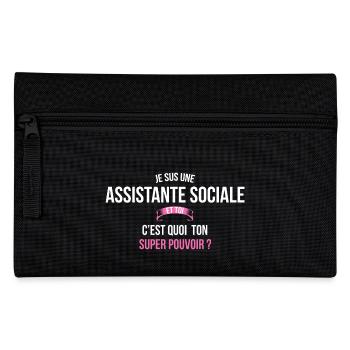 Assistante sociale super pouvoir femme - Trousse - noir - Devant
