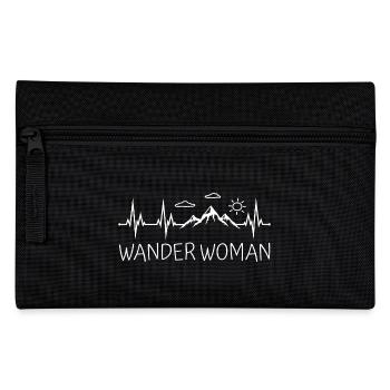 Wander Woman Heartbeat Hiking Mountains Wanderwoman - Pencil Case - black - Front