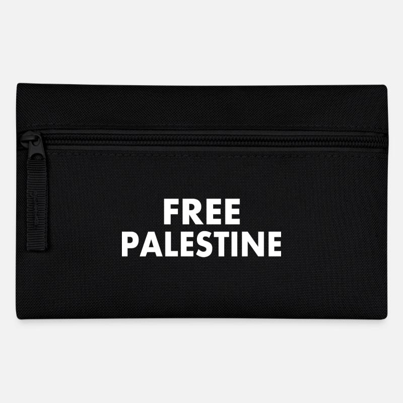 Free palestine - Federtasche - Schwarz