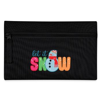 Lass es schneien lustiger Schneemann Winter Weihnachtsgeschenk - Federtasche - Schwarz - Vorne