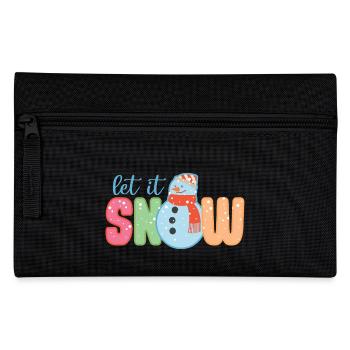 Lass es schneien lustiger Schneemann Winter Weihnachtsgeschenk - Federtasche - Schwarz - Vorne