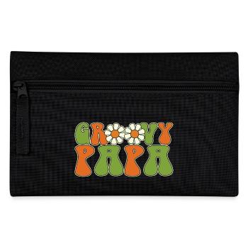 Retro Groovy Papa Matching Family Baby Shower - Trousse - noir - Devant
