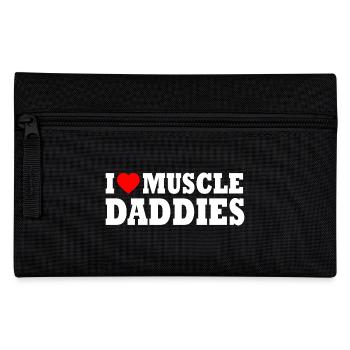 I love muscle daddies - Pencil Case - black - Front