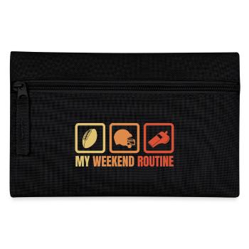 Footballer Weekend Routine - Pencil Case - black - Front
