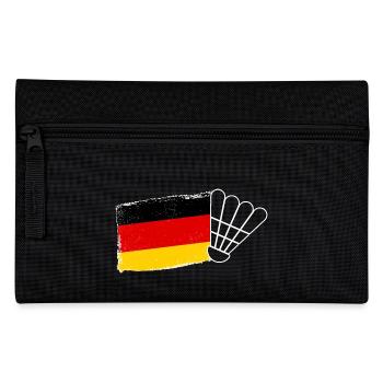 Federball Deutsche Flagge Badminton - Federtasche - Schwarz - Vorne