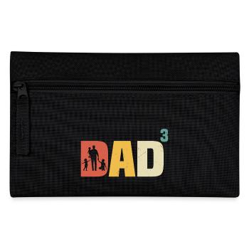 Dad to the power 3 proud dad 3 kids dad of three - Pencil Case - black - Front